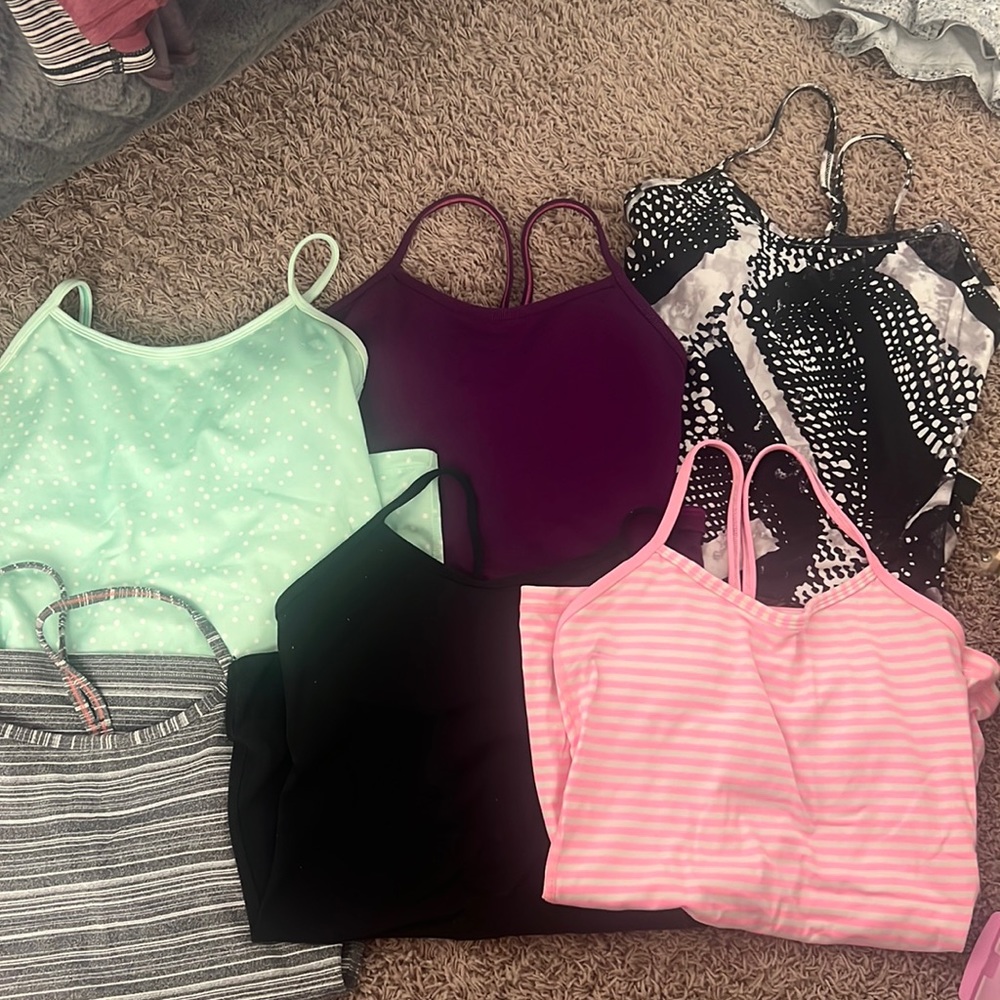 Lululemon Power Y tanks. Lot of 6. Size 4